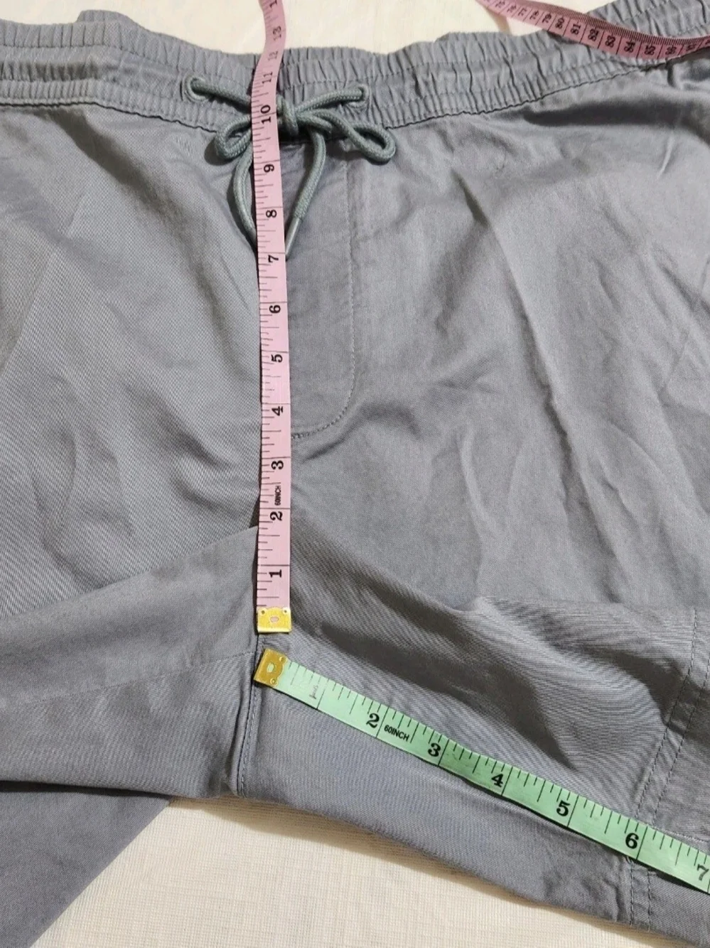 Roundtree & Yorke Mens Size XXL Shorts Drawstring Grey Flat Front Straight Fit 7